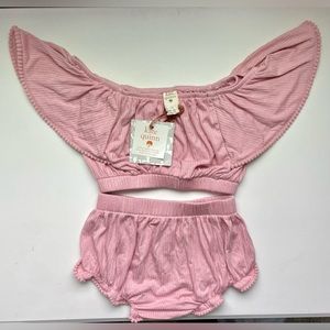 NWT Kate Quinn 2T Ribbed Bamboo Two Piece Sunsuit